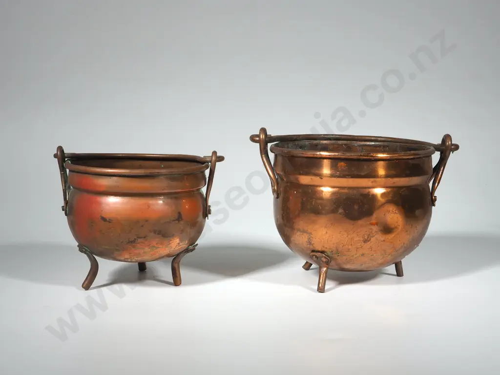Two Small Copper Cauldrons Image 1++