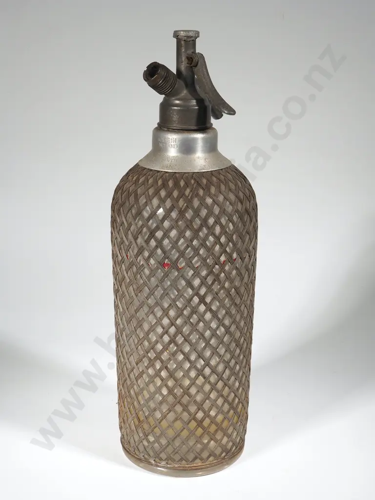 Vintage Glass & Metal Casing Soda Siphon Image 1++