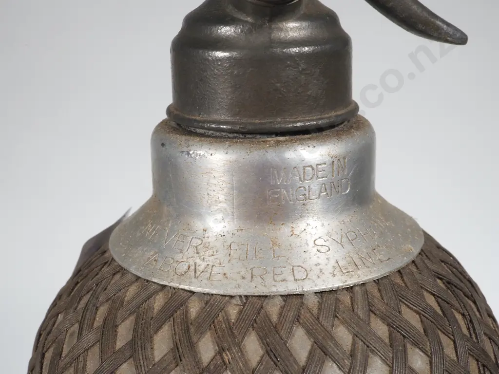 Vintage Glass & Metal Casing Soda Siphon Image 1++