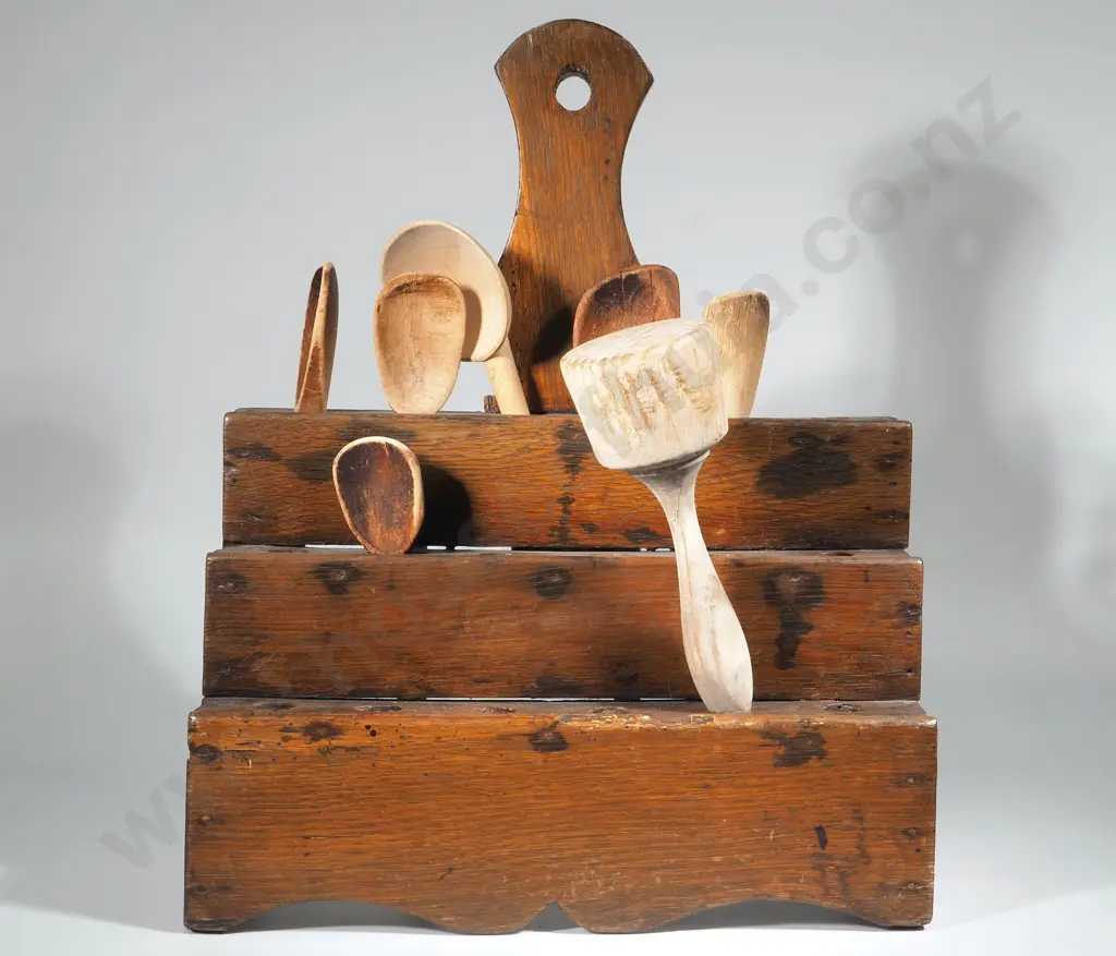 Unusual Welsh Oak Spoon Rack with A Pieced Shaped Hanging Slot. Image 1++