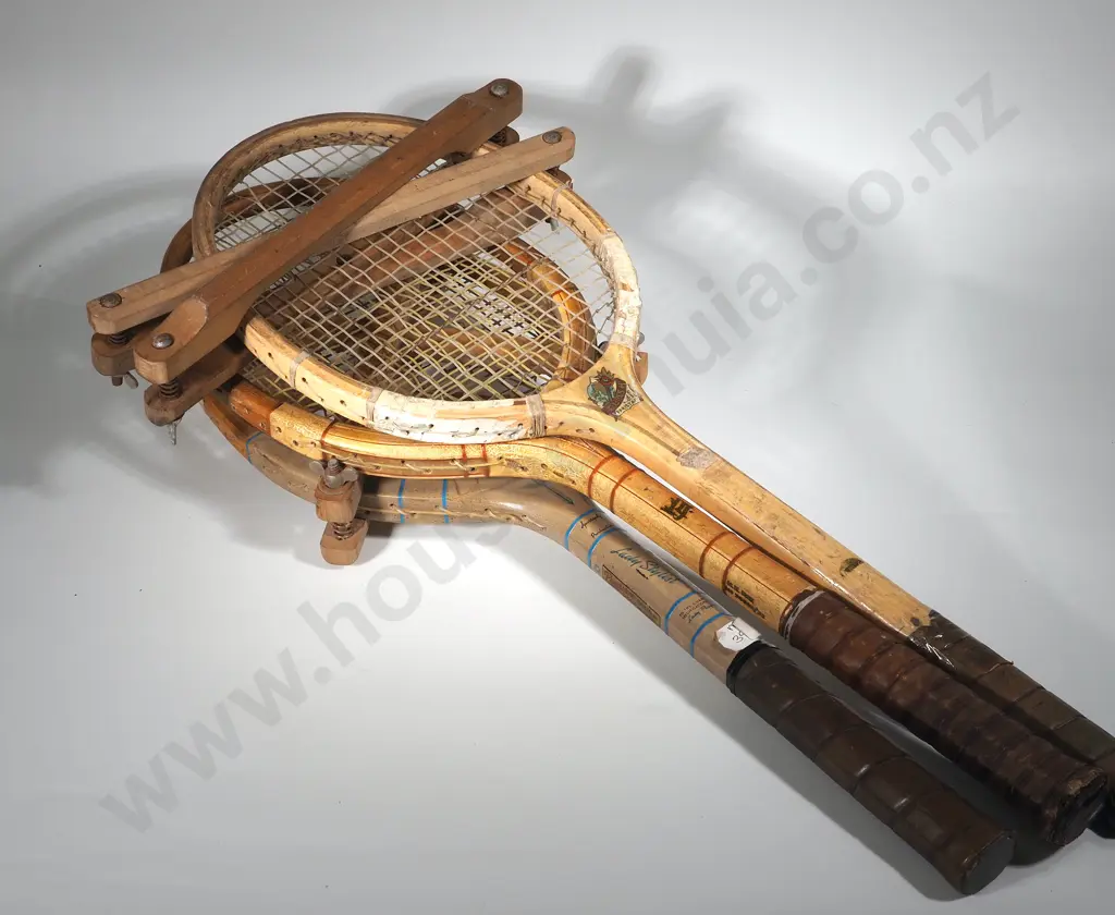 Three Vintage Tennis Rackets Image 1++