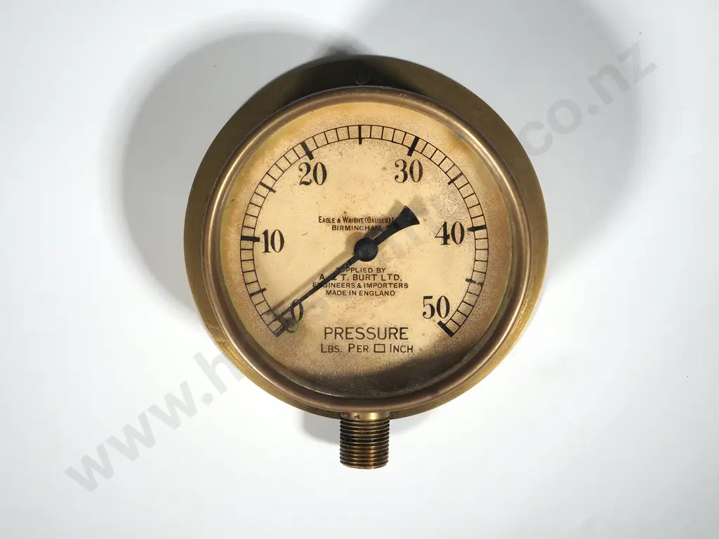 Vintage Pressure Gauge in Brass - Eagle & Wright (Gauges Birmingham) Image 1++