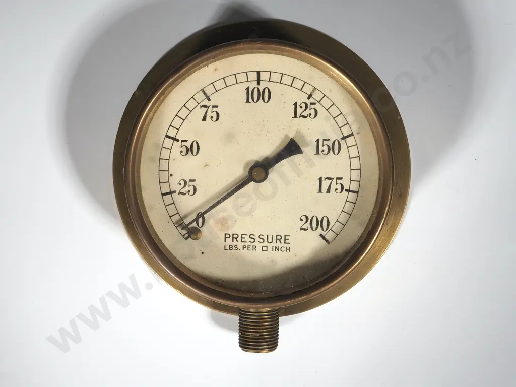 Vintage Pressure Gauge in Brass Image 1++