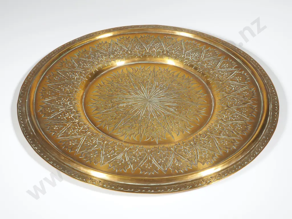 Vintage Circular Brass Tray Image 1++