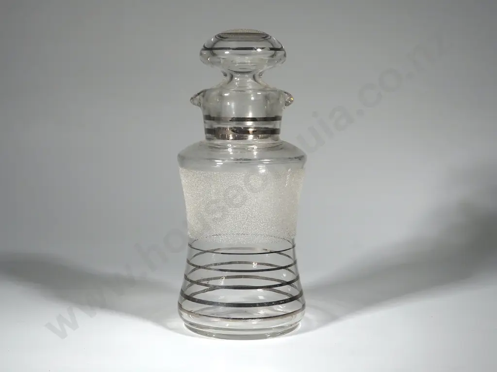 Mid Century Frosted Glass Decanter Image 1++