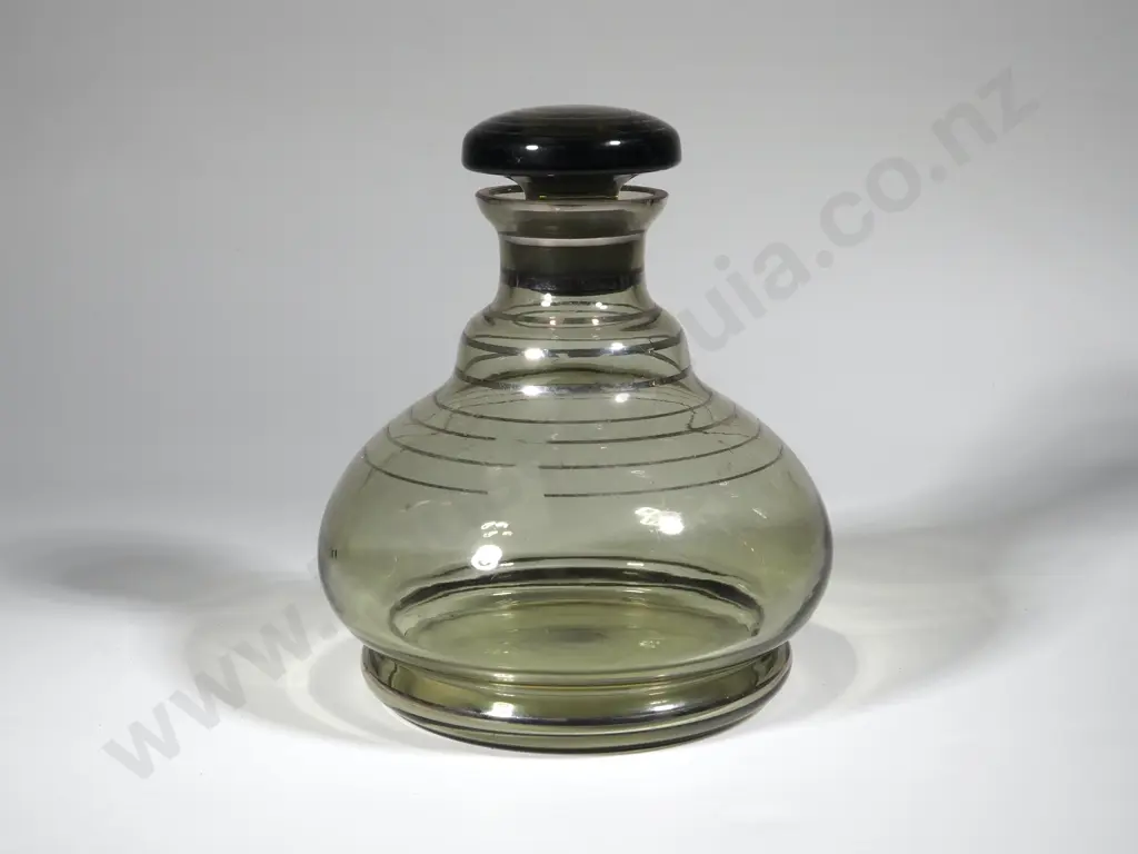 Mid Century Smokey Glass Decanter Image 1++