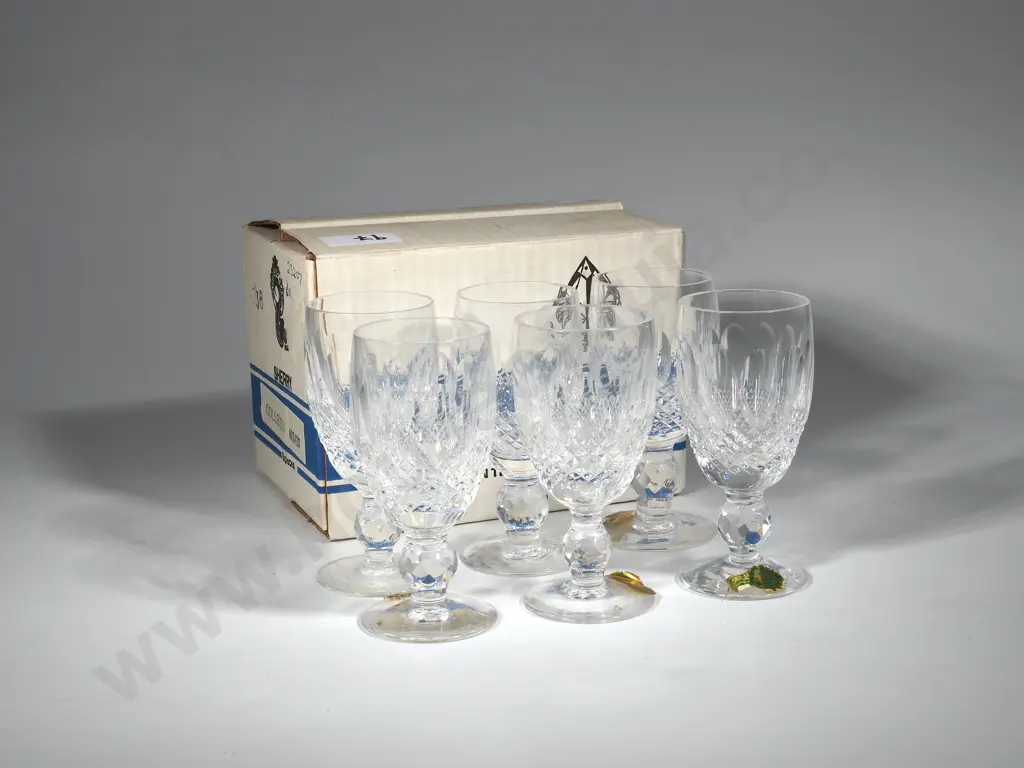 Set Of Six Waterford Sherry Glasses In The Colleen  Pattern Image 1++
