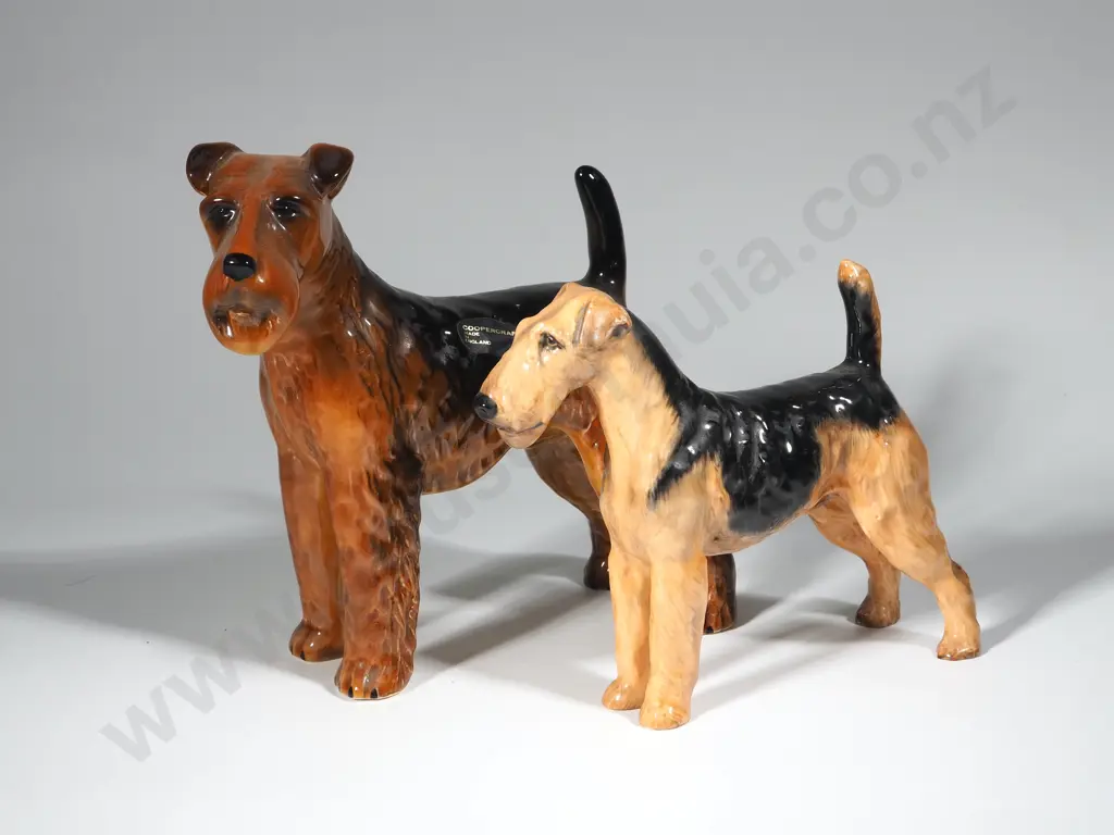 Two Figures Of Airedales; One Royal Doulton & the Other Coopercraft Image 1++