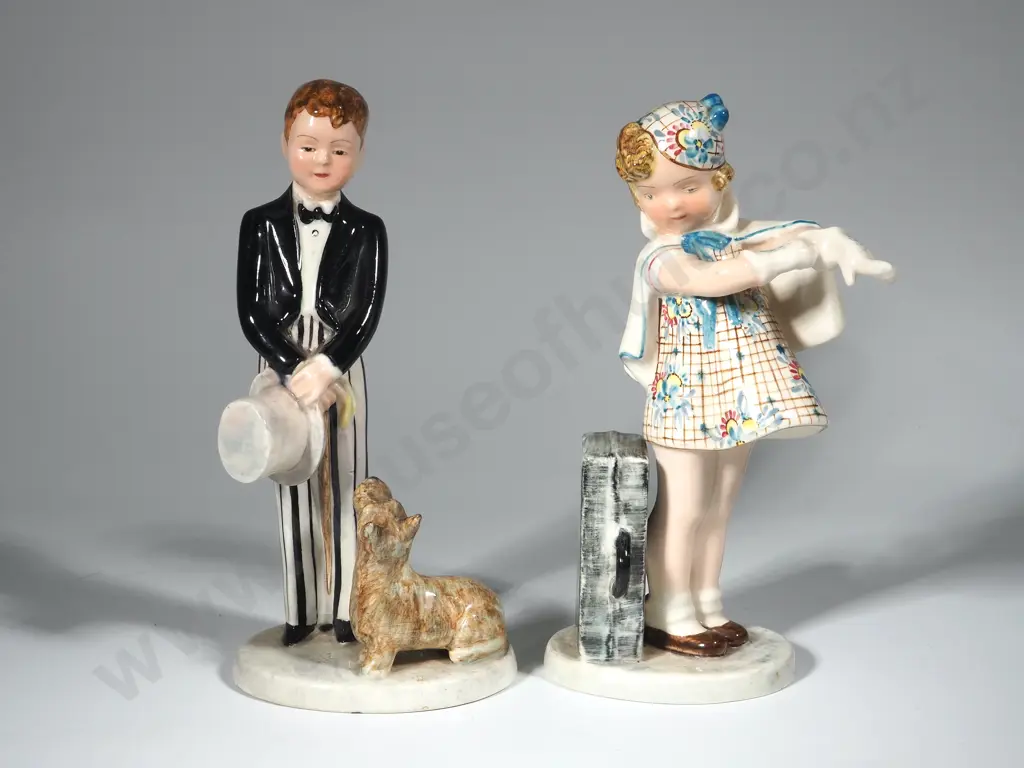 Pair of Goldsheider Figures With Myott  Art Deco, The Newly Married Couple Image 1++