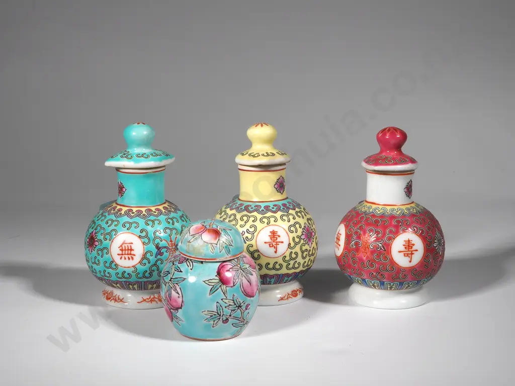 Three Lidded Chinese Jars  Image 1++