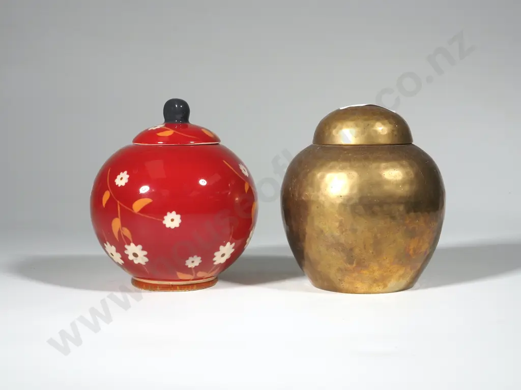 Living Art Ginger Jar & A Brass Ginger Jar  Image 1++