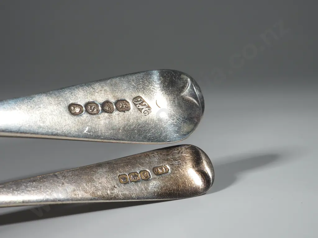 Sterling Silver Desert Spoon & Teaspoon In The Old English Pattern Image 1++