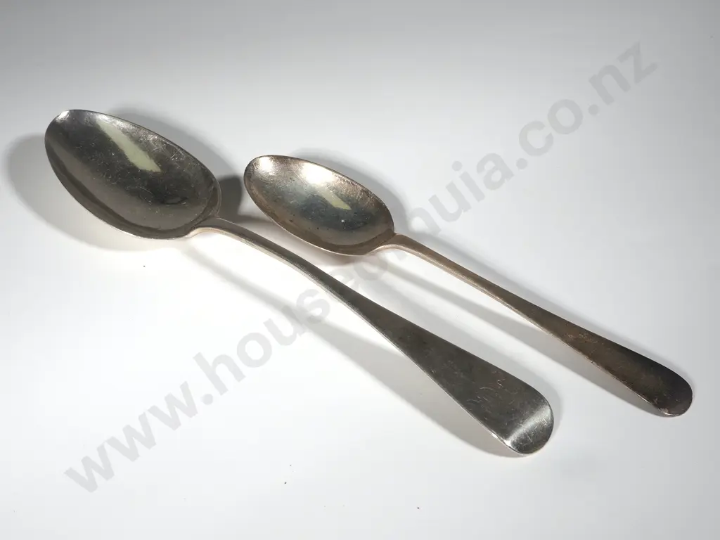 Sterling Silver Desert Spoon & Teaspoon In The Old English Pattern Image 1++