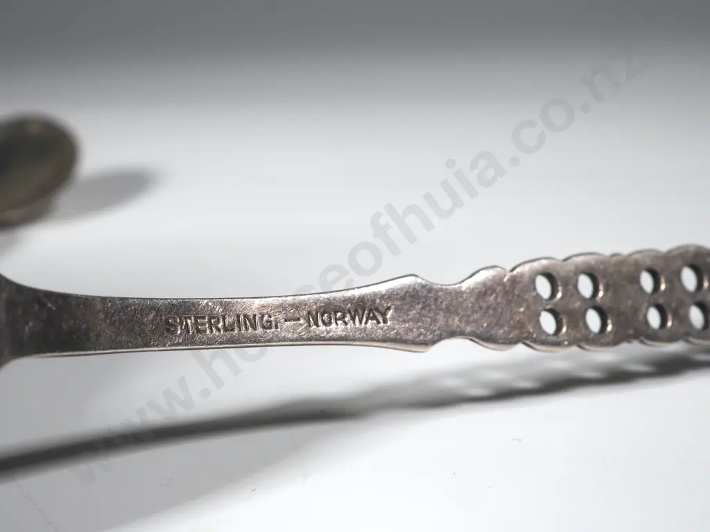 Four Norwegian Sterling Silver Coffee Spoons  With Ornate Handles Image 1++