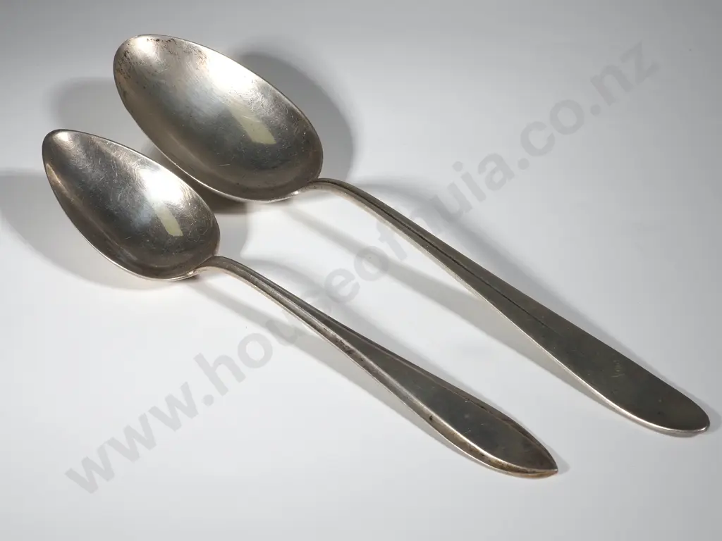 European Silver Basting Spoon & Soup Spoon Image 1++