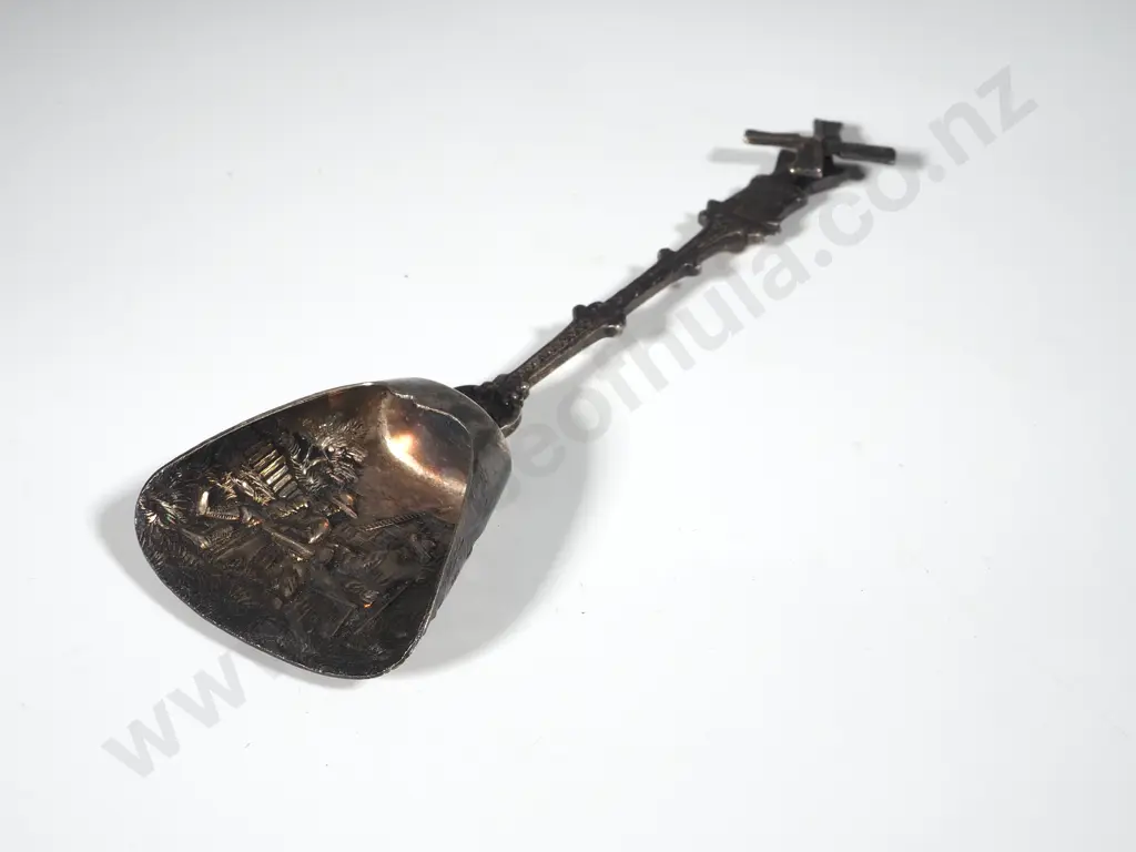 Dutch Silver Sugar Scoop with Windmill Finial  Image 1++