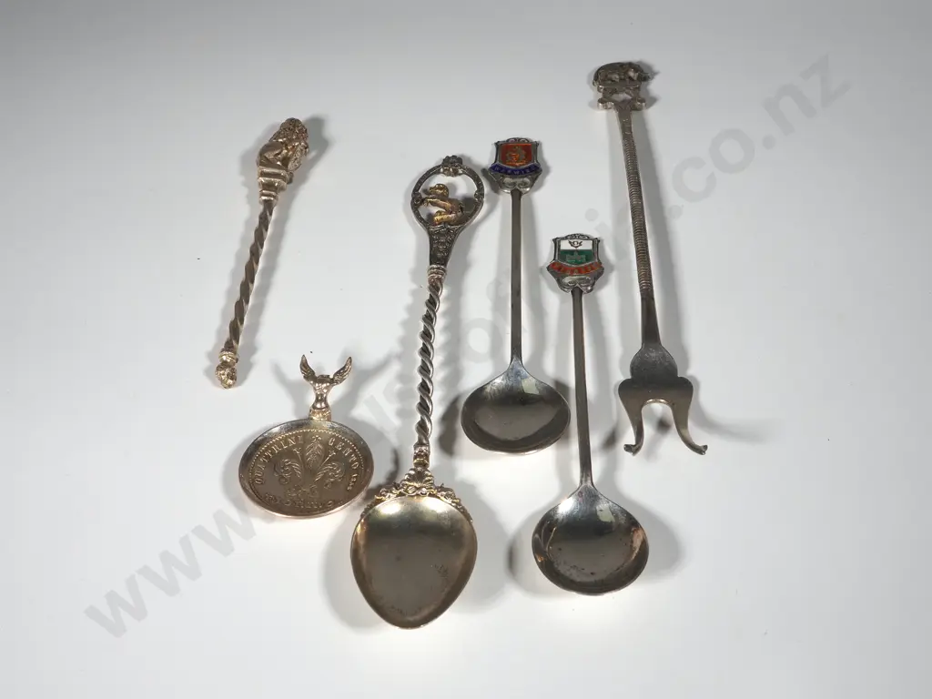 Three Sterling Teaspoons and a  Ceylon Sterling Fork  Image 1++