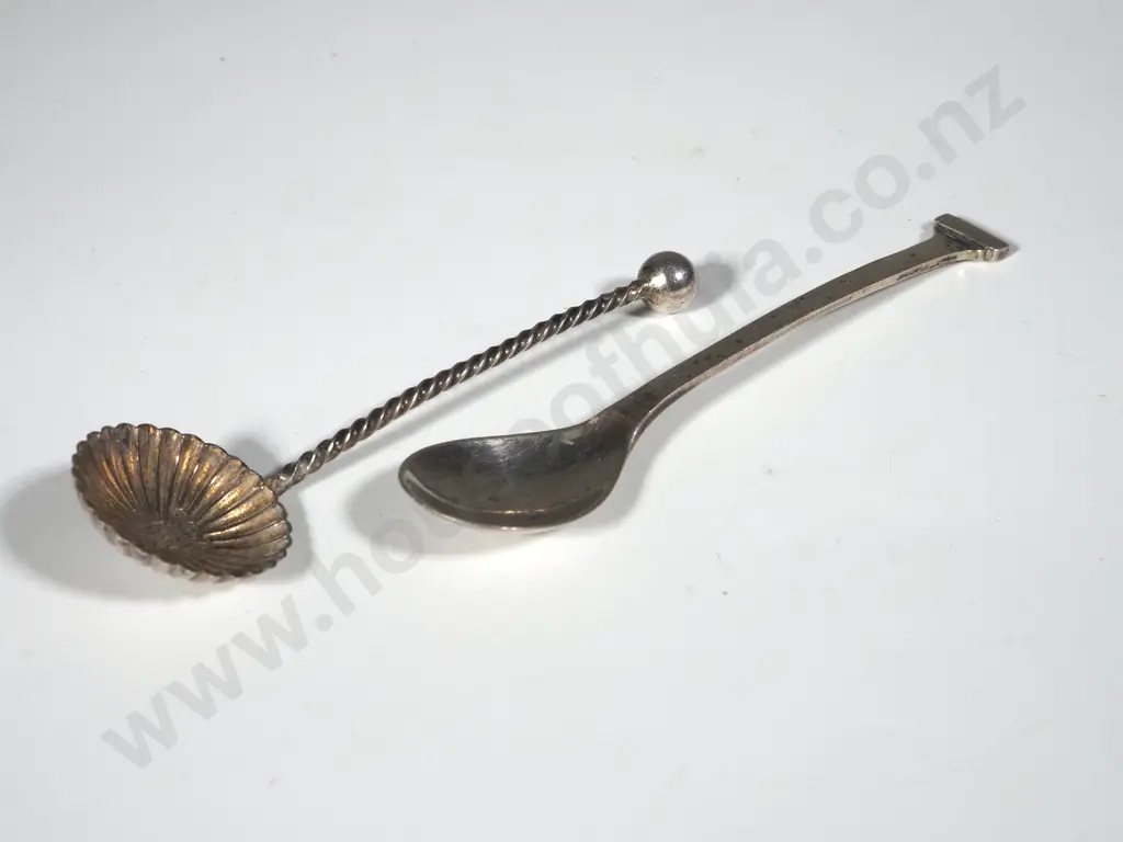 Two Sterling Silver Salt Spoons. One Birmingham 1902. The Other Birm 1937 Image 1++