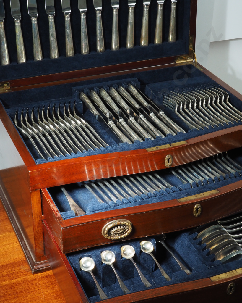 1864 Chawner & Co (George William Adams) 12 Place Sterling Silver Cutlery Set Image 1++