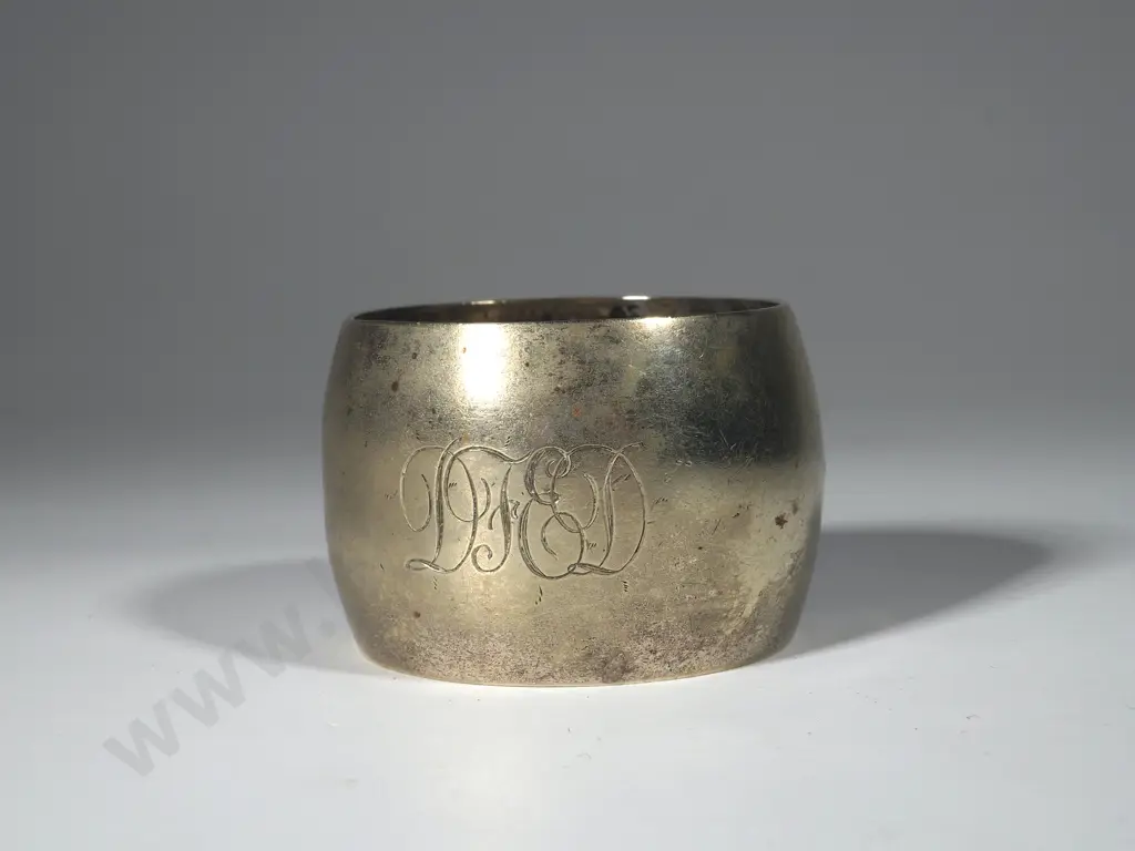 Pair Of Sterling Silver Napkin Rings/Serviette Ring & A Plated Serviette Ring Image 1++