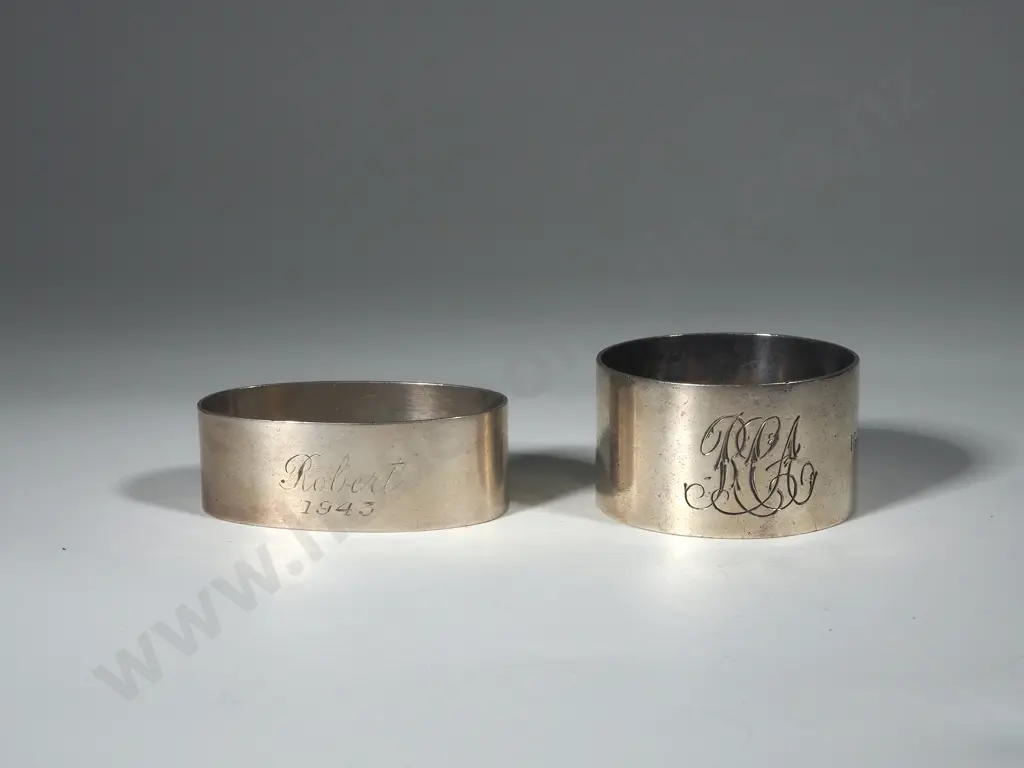 Sterling Silver Plain Body Oval & Round Napkin/ Serviette Ring Image 1++