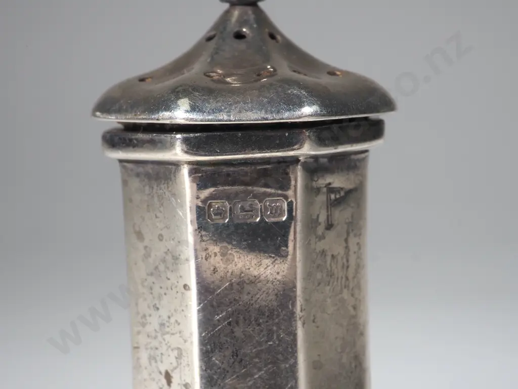 Hexagonal Sterling Silver Pepper Pot Image 1++