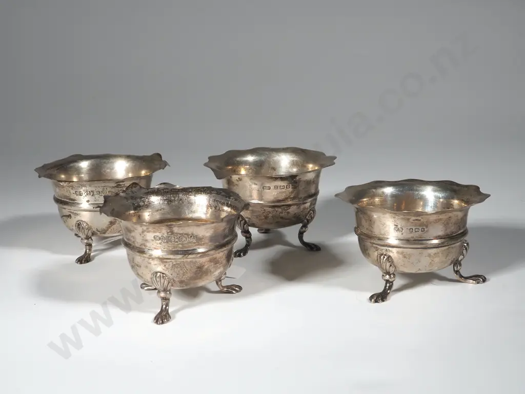 Four Sterling Silver  Open Salts. Birm 1903 Image 1++