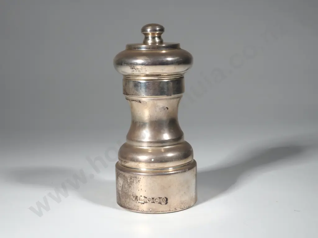 Antique Sterling Silver Salt Mill English Hallmarks Image 1++