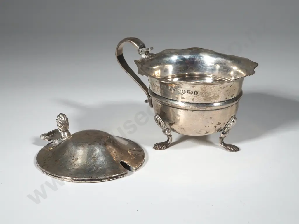 Sterling Silver Mustard Pot. Lid Detached. Birm 1903 Image 1++