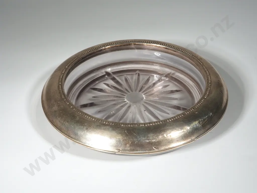 Glass Bowl With Sterling Silver Rim  Image 1++