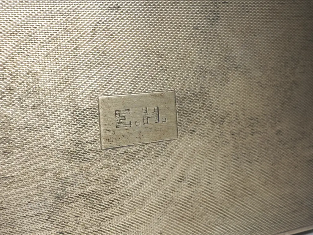 Sterling Silver Cigar Box w Ceder Lining - Presented to E. Hill - On His Retirement on 30th September 1949 Image 1++