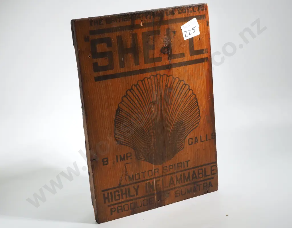 Vintage Shell Motor Spirit Crate End Image 1++