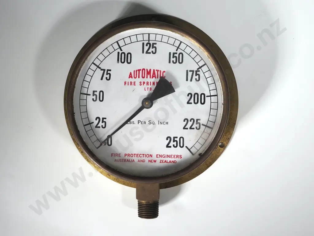 Large Vintage Automatic Fire Sprinklers LTd Pressure Gauge in Brass Image 1++