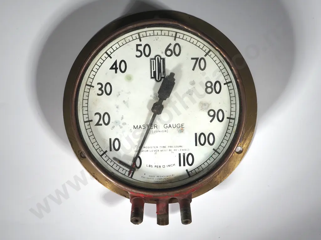 Large Vintage PCL Masterguage (Junior) Pressure Gauge in Brass - Made in England by Pneumatic Components Ltd Sheffield Image 1++
