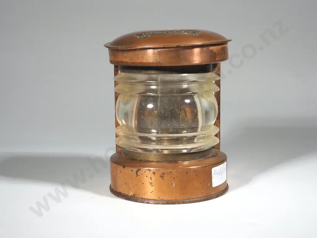 Small Copper & Glass Ships Light - Toplight Company Image 1++