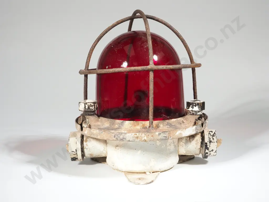 Vintage Red Ships Mast Lamp Image 1++