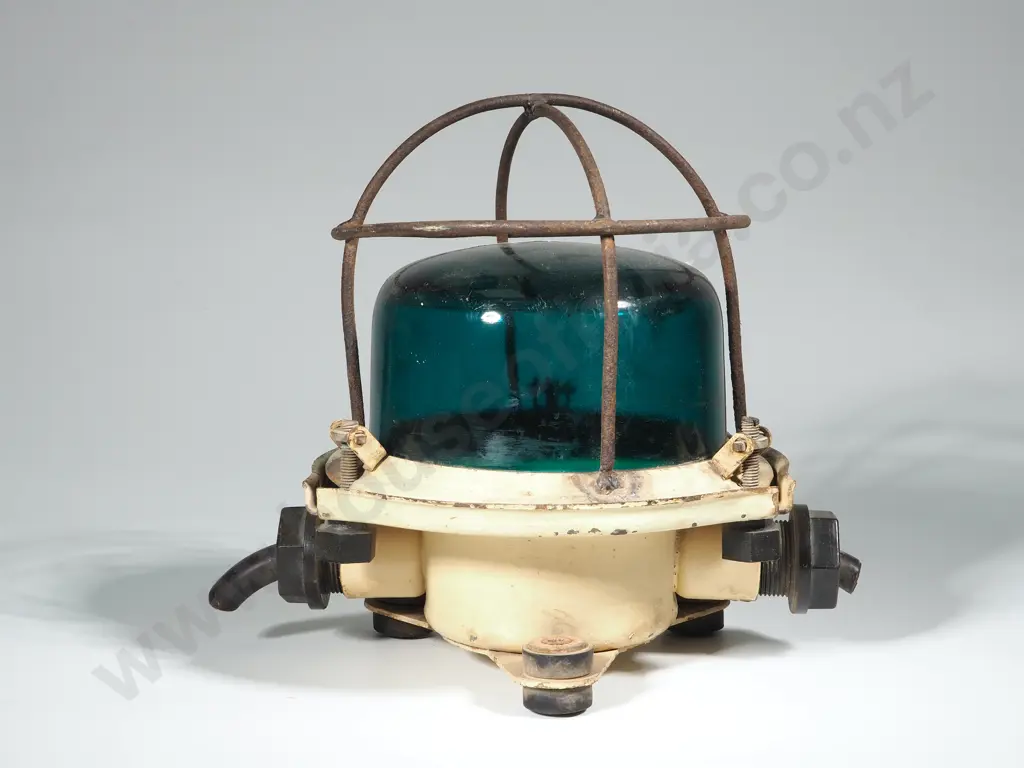 Vintage Green Ships Mast Lamp Image 1++