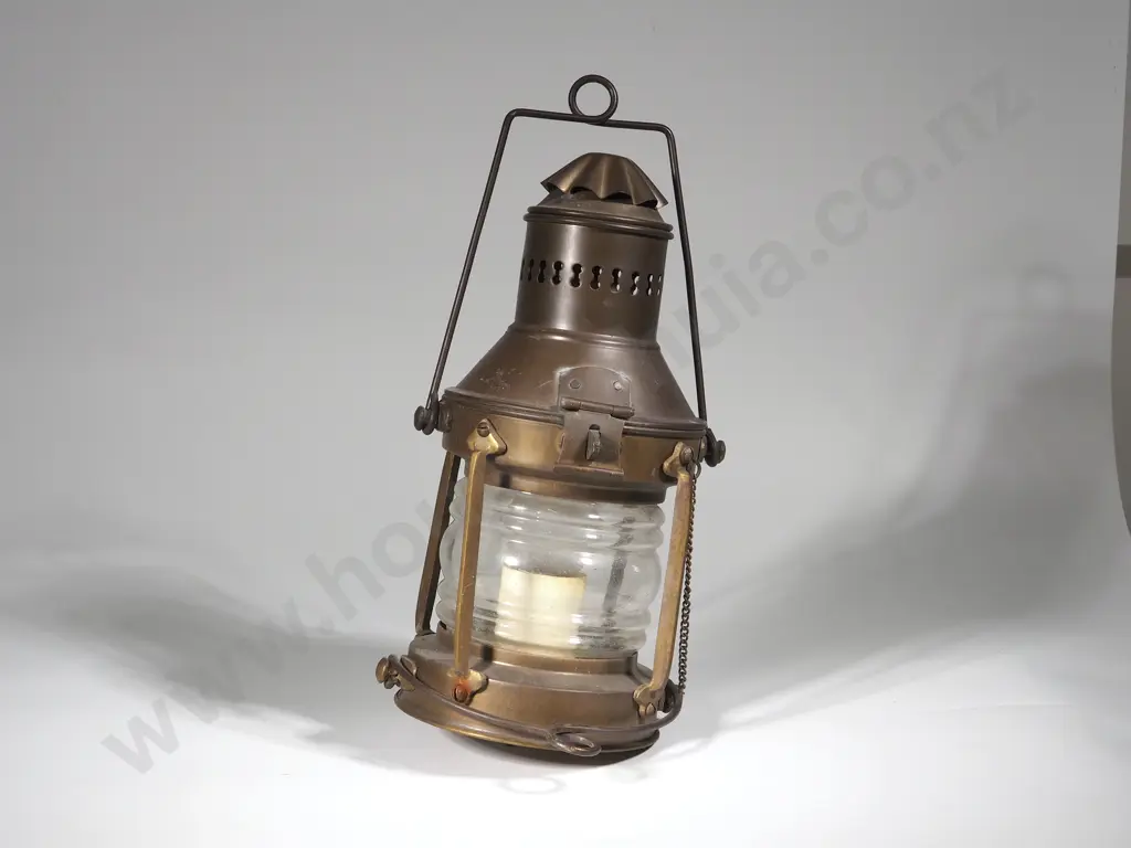 Brass Kerosene Lamp Converted to Electric Image 1++