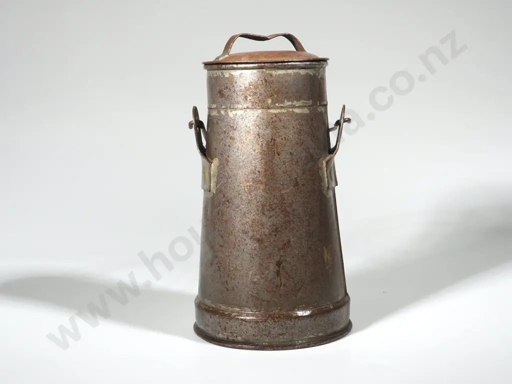 Vintage Conical Lidded Tin Canister Image 1++