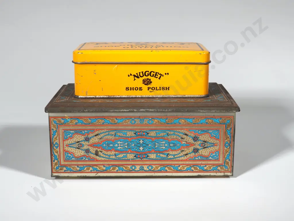 NZ Vintage Nestle Tin, Nugget Brown Shoes Polishing Kit &  JG & Co Ltd Tin  Image 1++