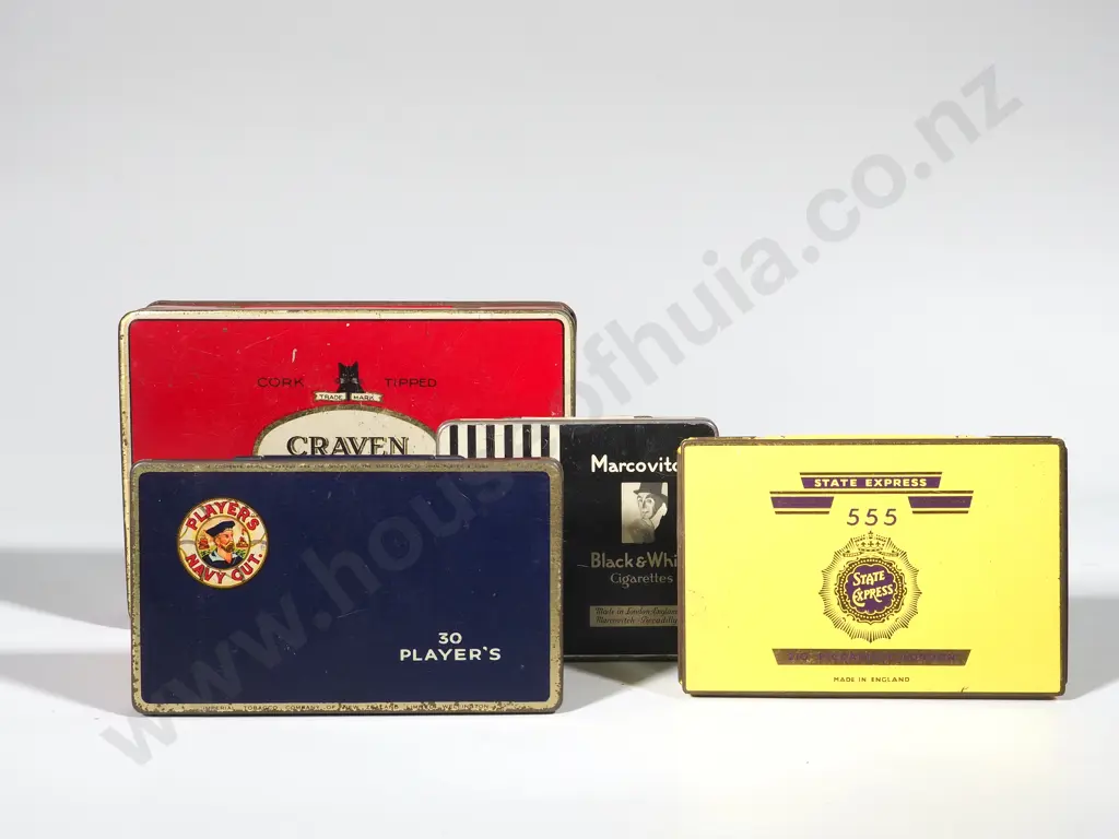 Bag Containing Four Vintage Cigarette Tins Image 1++