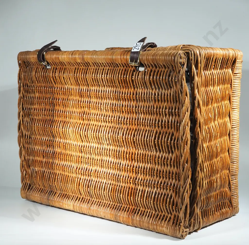Vintage Wicker Picnic Basket Complete with Cutlery & China Image 1++