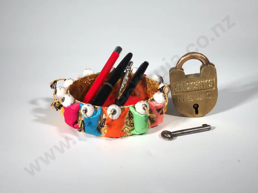 Jackson's Brass Padlock & Pens etc Image 1++