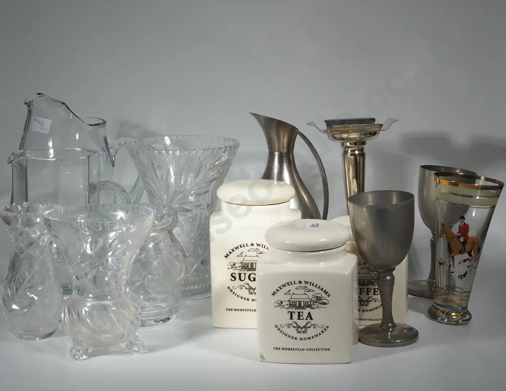 Assorted lot of Crystal, Metalware, Silver Plate, Glassware & China Image 1++