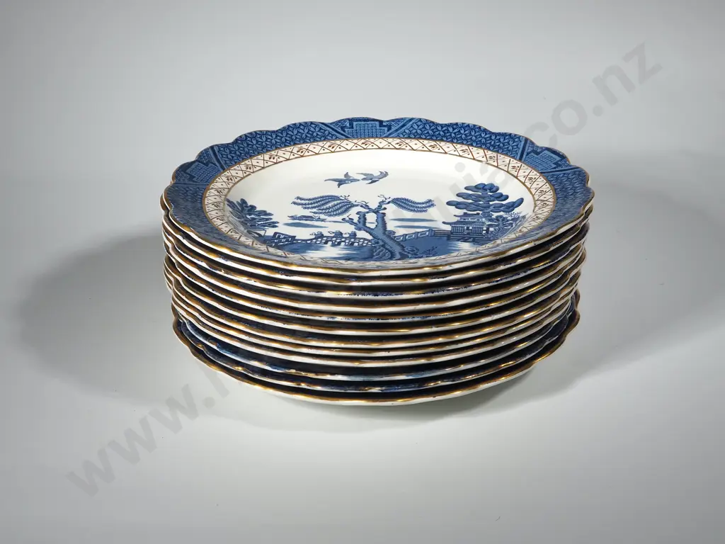 12 Booths " Real Old Willow" Dinner Plates Image 1++