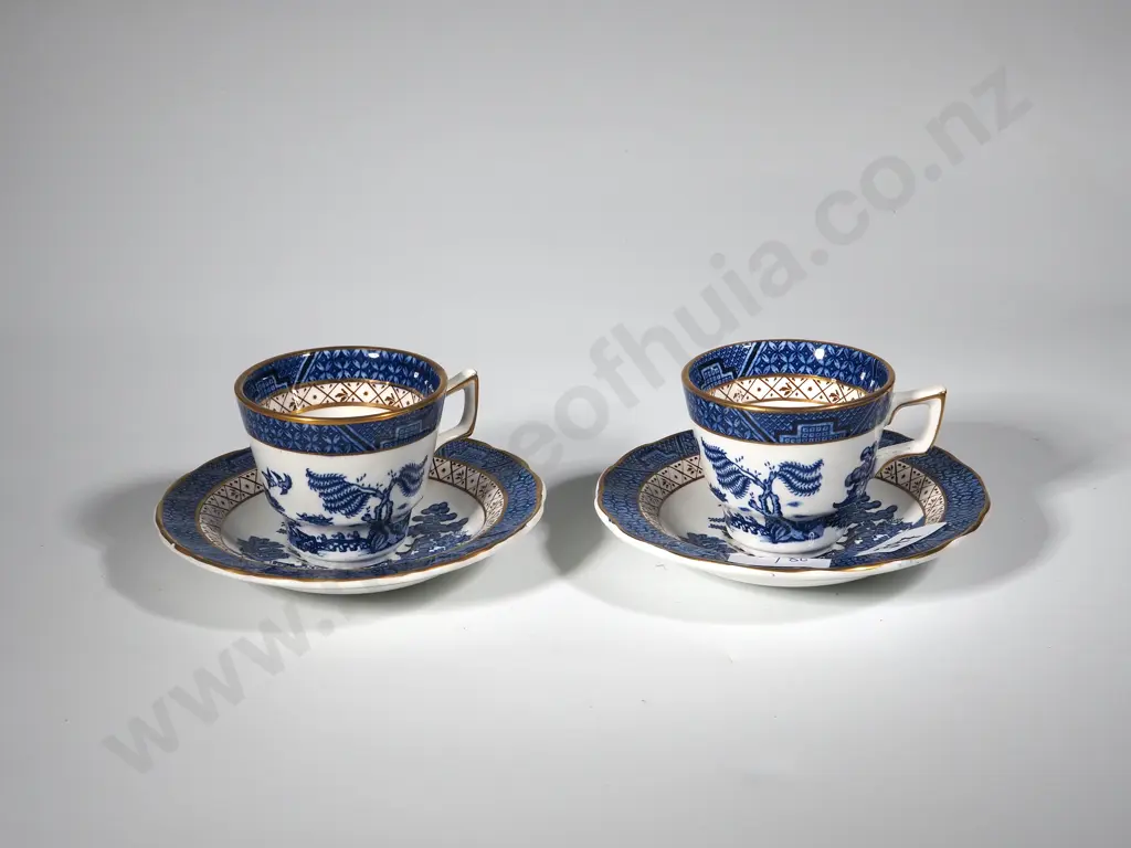 Two Booths " Real Old Willow" Demi- Tasse Cups & Saucers Image 1++