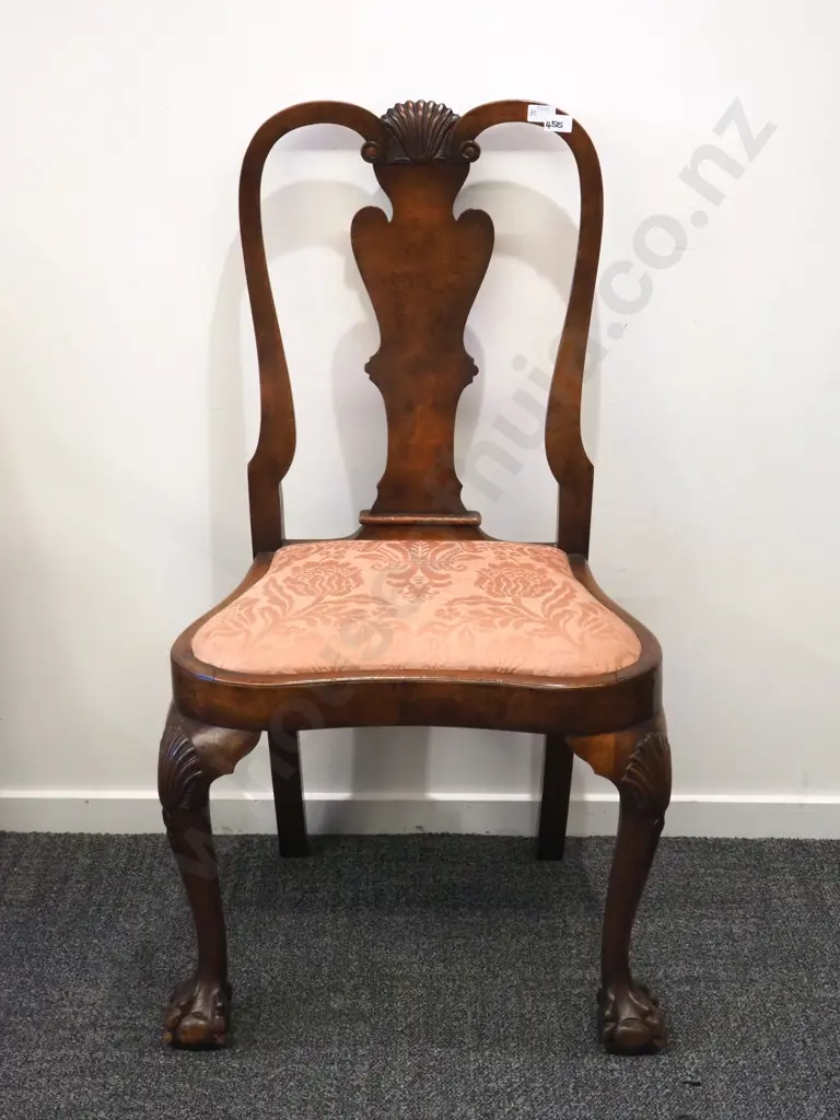 George II Style Walnut Occasional Chair With Ball & Claw Feet Image 1++