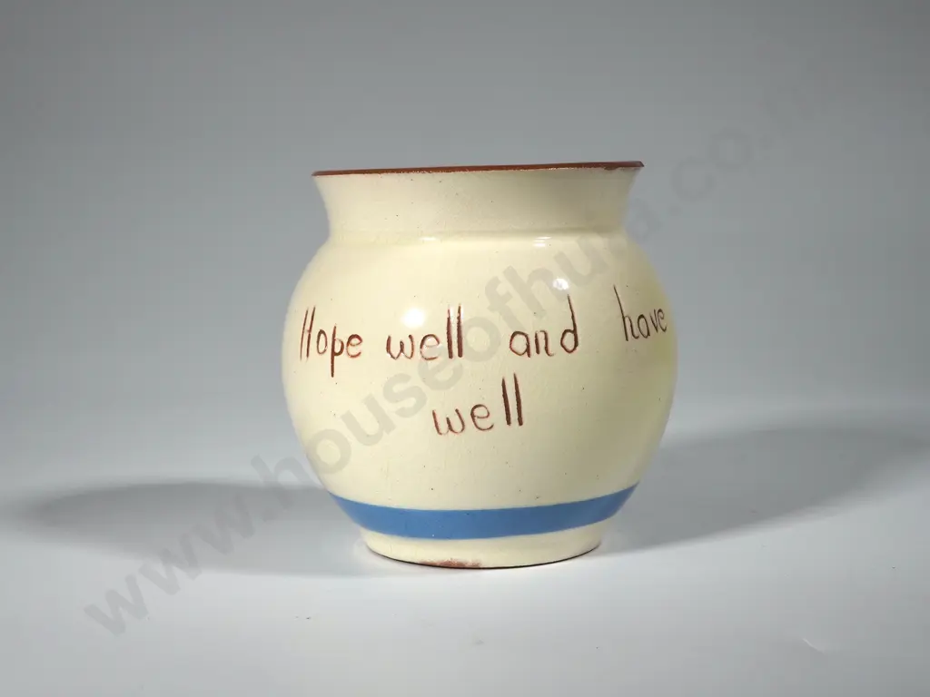 Small Landsend Torquay-ware Bowl - Hope well & Have Well Image 1++