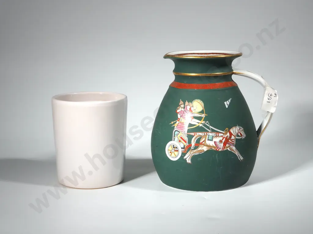 Grecian Style Green Vase & White Vase Image 1++
