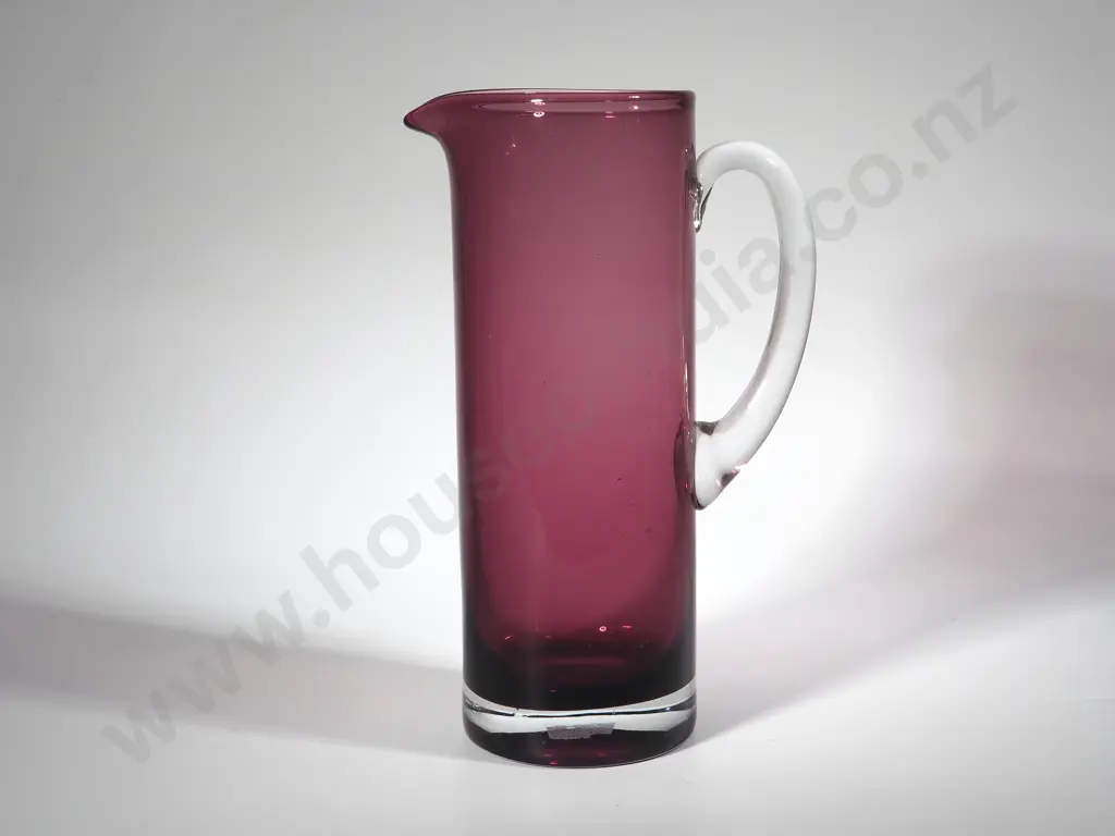 Tall Cranberry Glass Jug w Straight Sides Image 1++